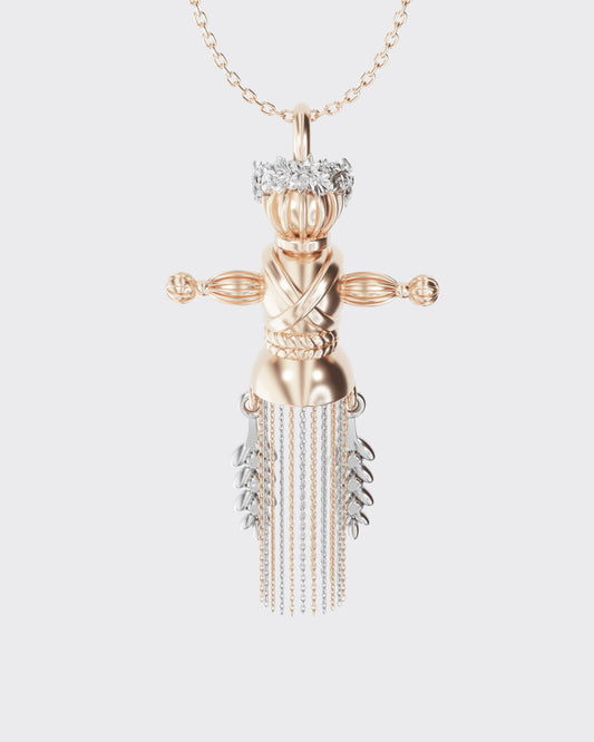 Золота Підвіска Лялька-мотанка Веснянка Комбінована