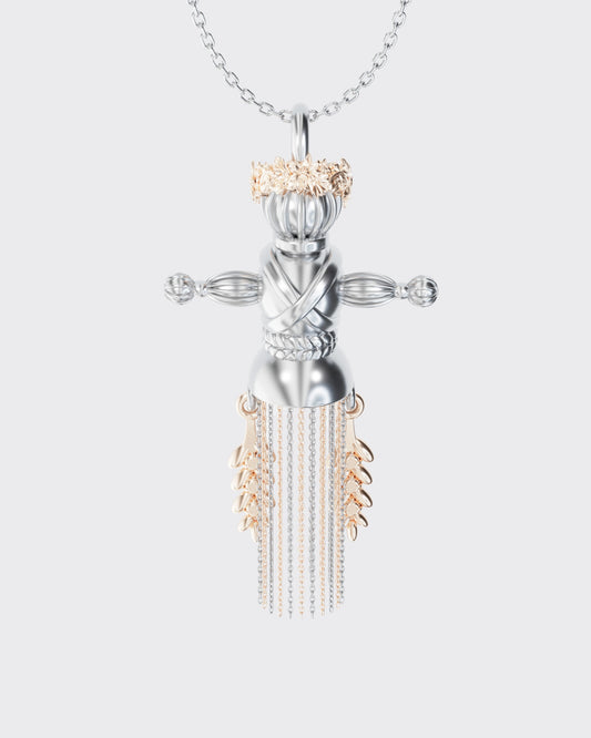 Золота Підвіска Лялька-мотанка Веснянка Комбінована