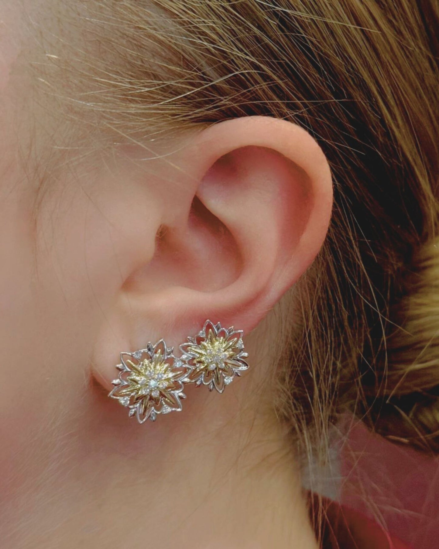 Золотий набір Едельвейс міні з діамантами