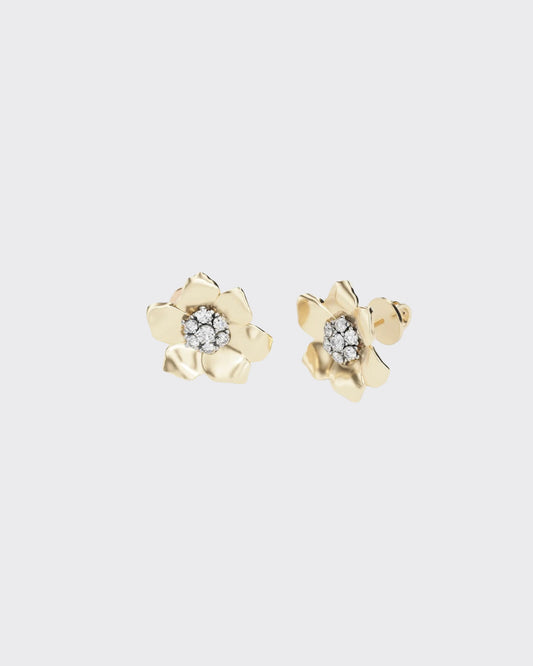 Золоті сережки-пусети Анемона міні