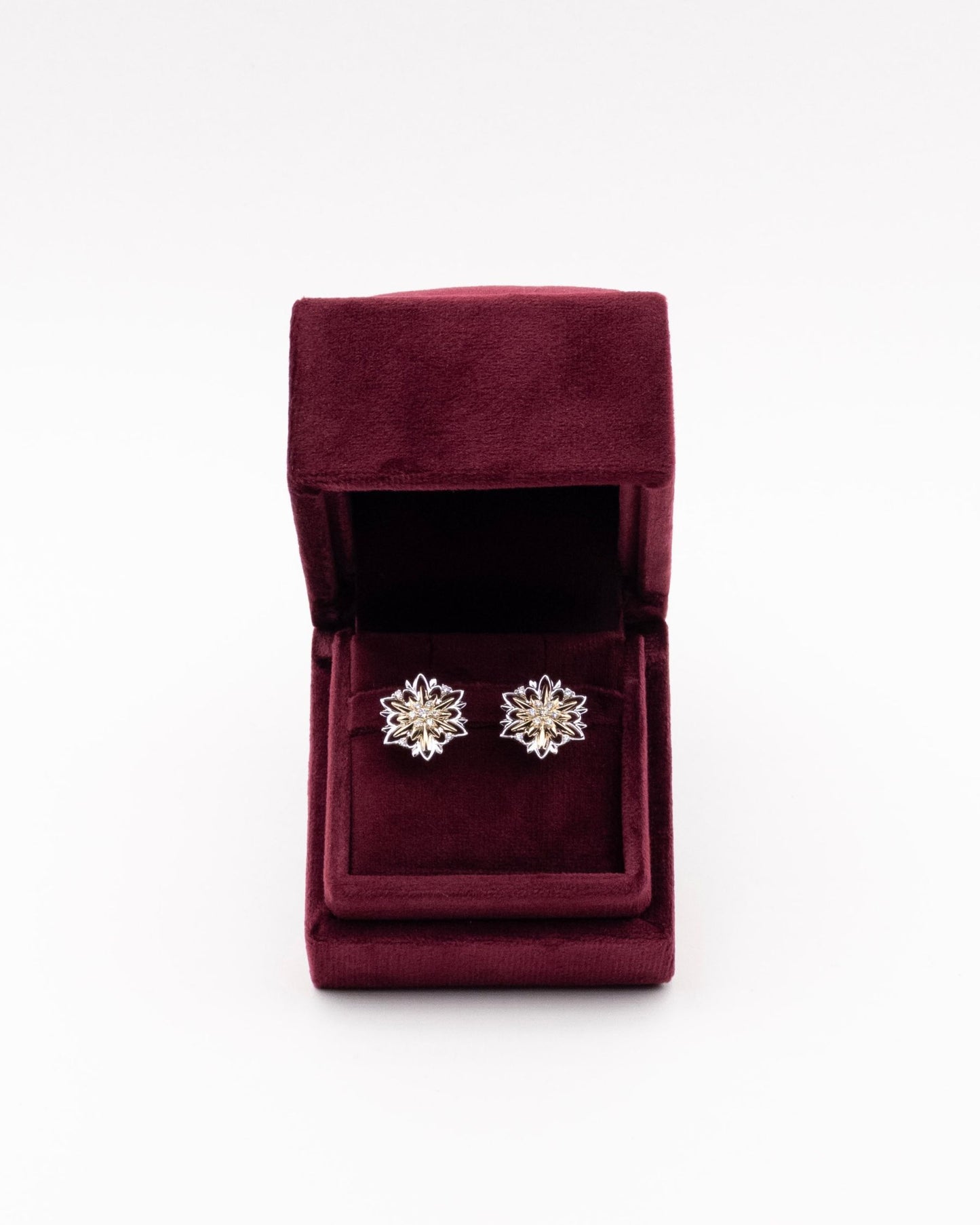 Золоті сережки Едельвейс з діамантами (розмір M)