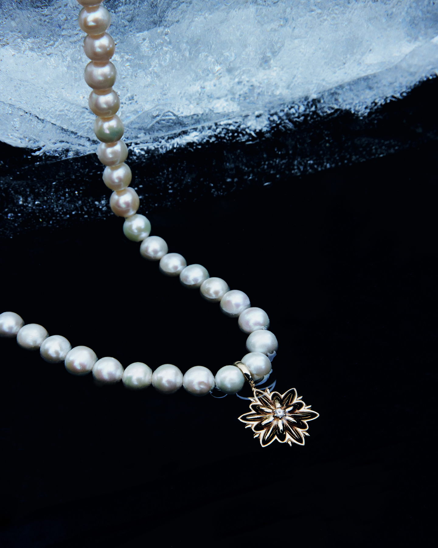 Кольє Едельвейс з перлами