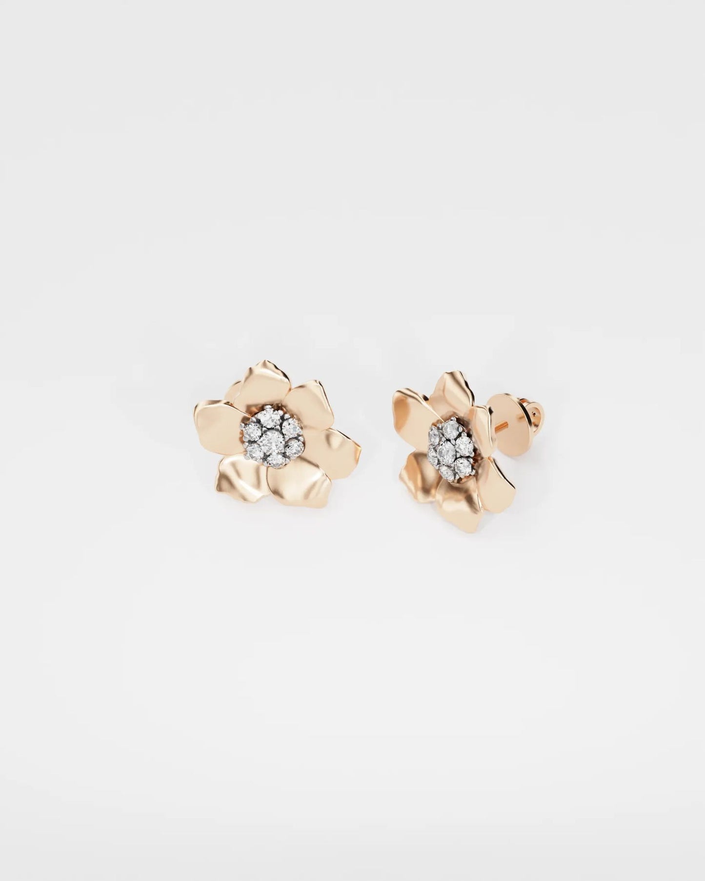 Золоті сережки-пусети Анемона міні