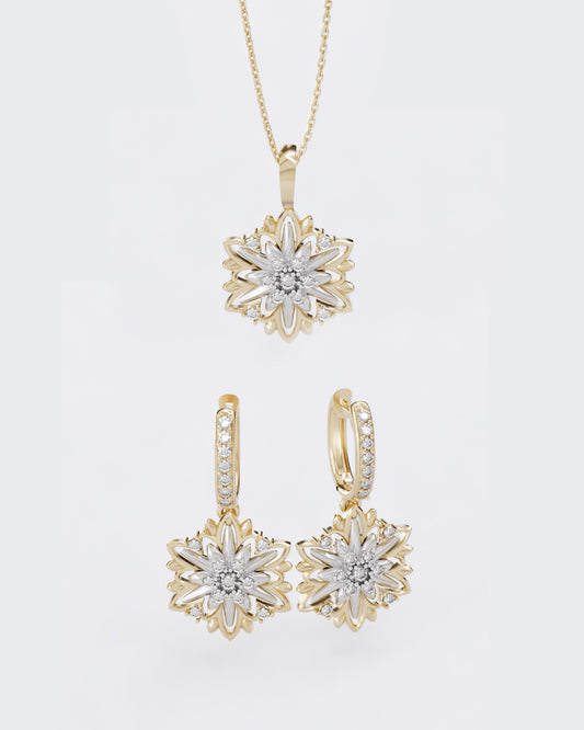 Золотий набір Едельвейс з діамантами (розмір L)