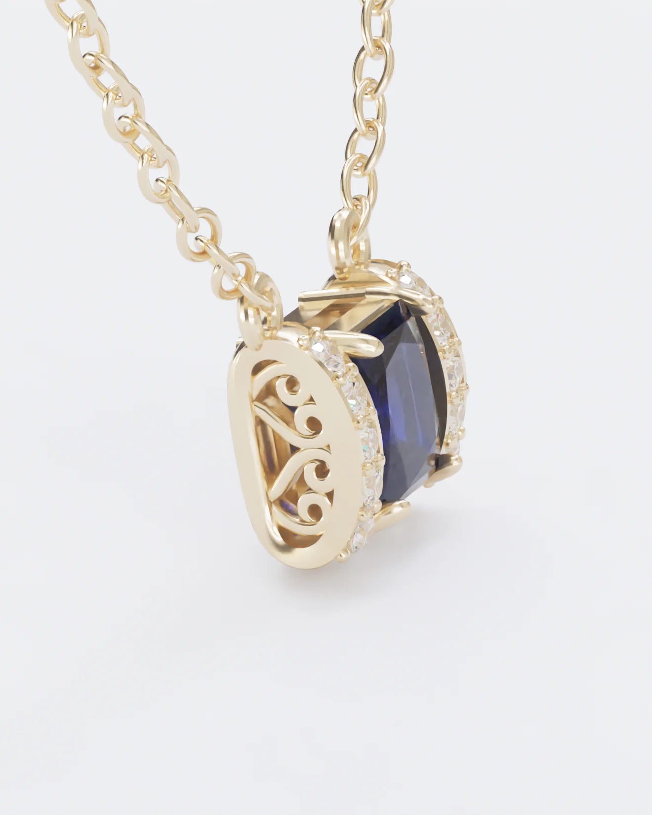 Золоте кольє Есмеральда з сапфіром