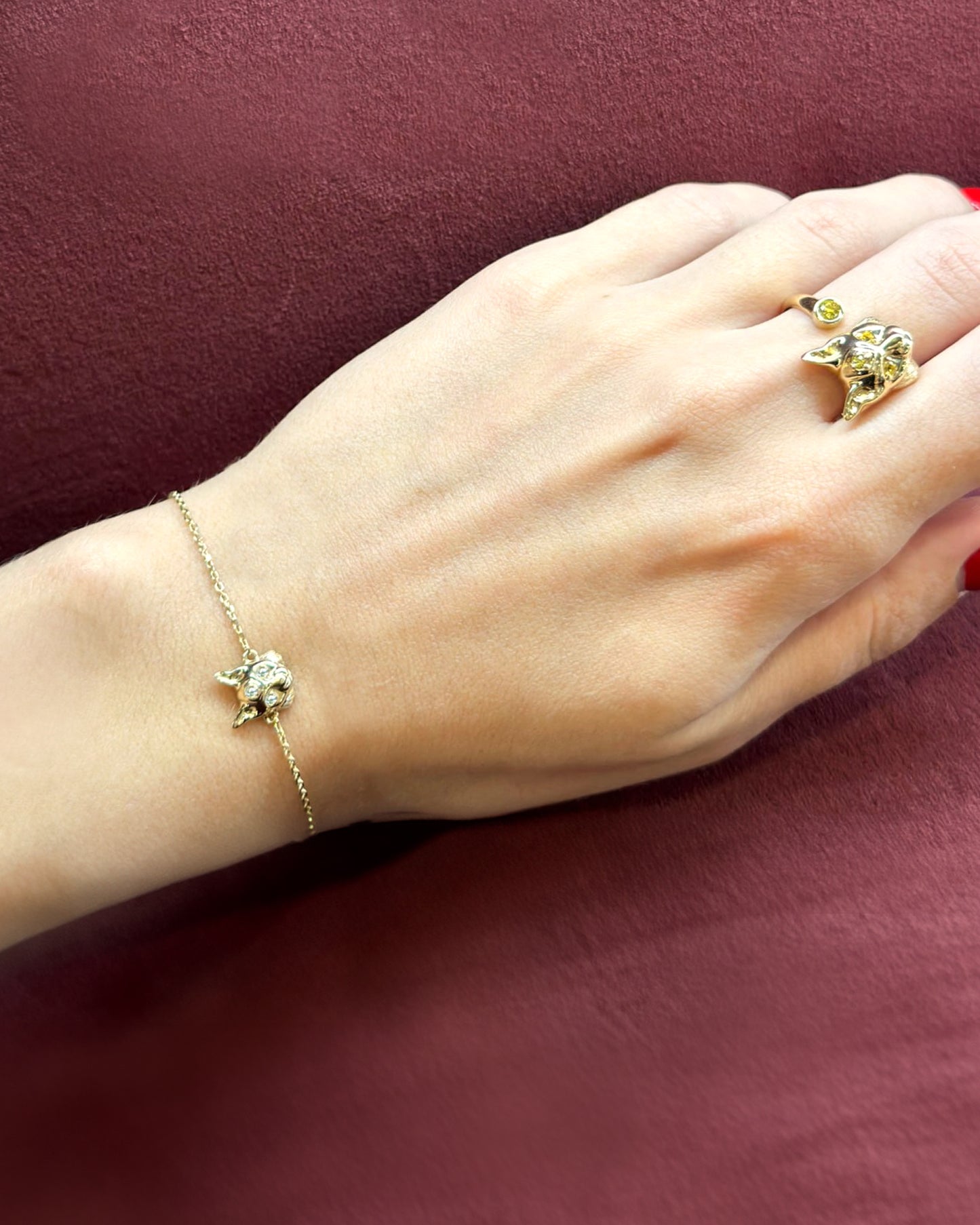 Срібний браслет Рись