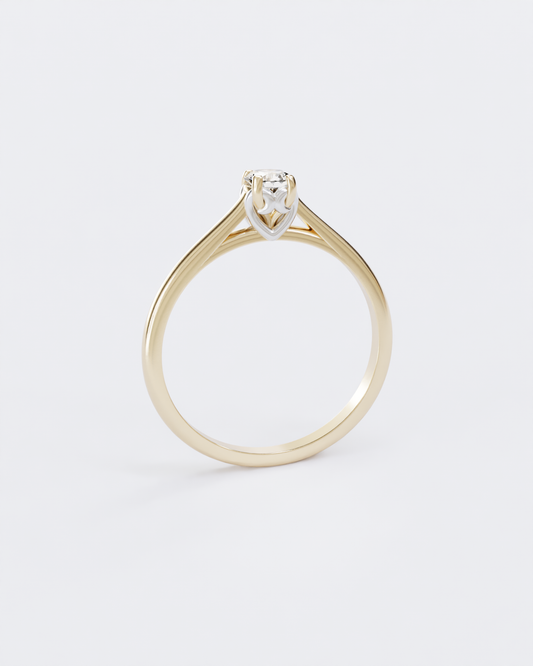 Золота Каблучка Серця з діамантом 0,25ct.