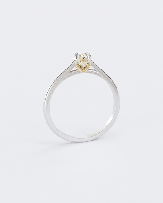 Золота Каблучка Серця з діамантом 0,25ct.