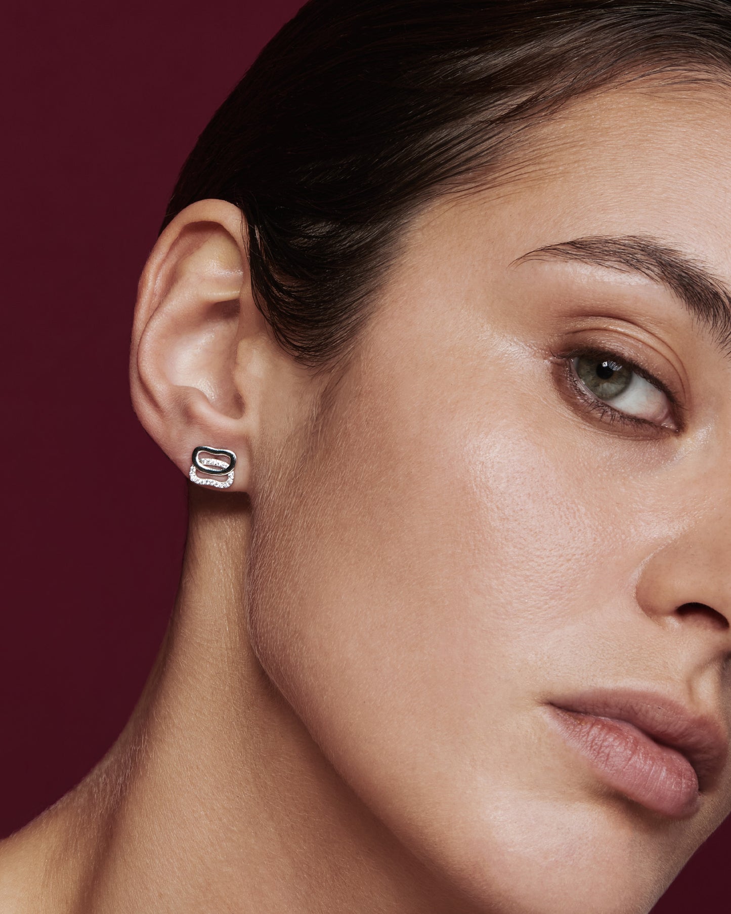 Золоті Сережки Дукач з діамантами напівпаве