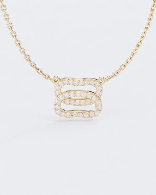 Золоте Кольє Дукач з діамантами паве