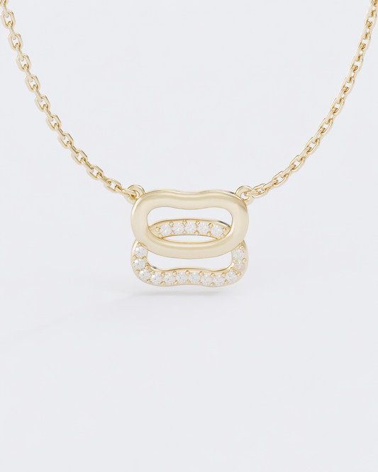 Золоте Кольє Дукач з діамантами напівпаве