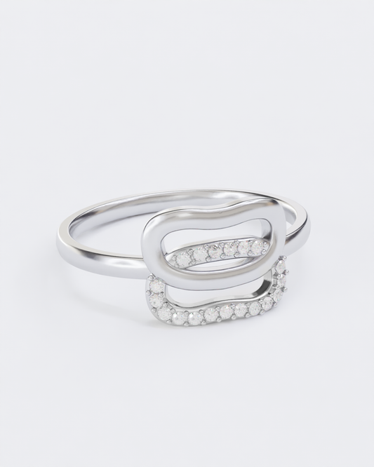 Каблучка Дукач з діамантами напівпаве