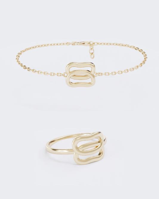 Золотий набір Браслет та каблучка Дукач міні