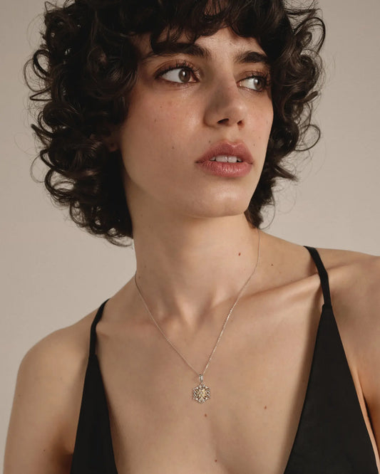 Золота Підвіска Едельвейс з діамантами (розмір L)