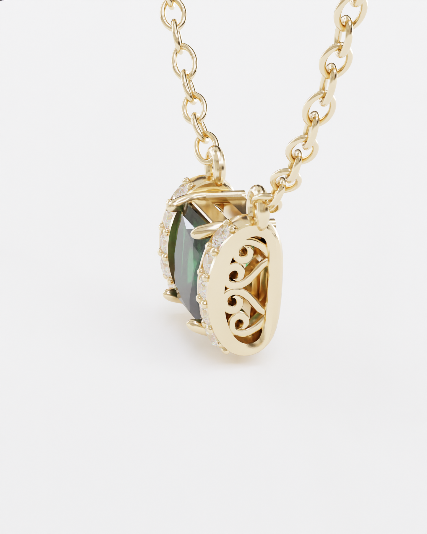 Золоте кольє Есмеральда зі смарагдом