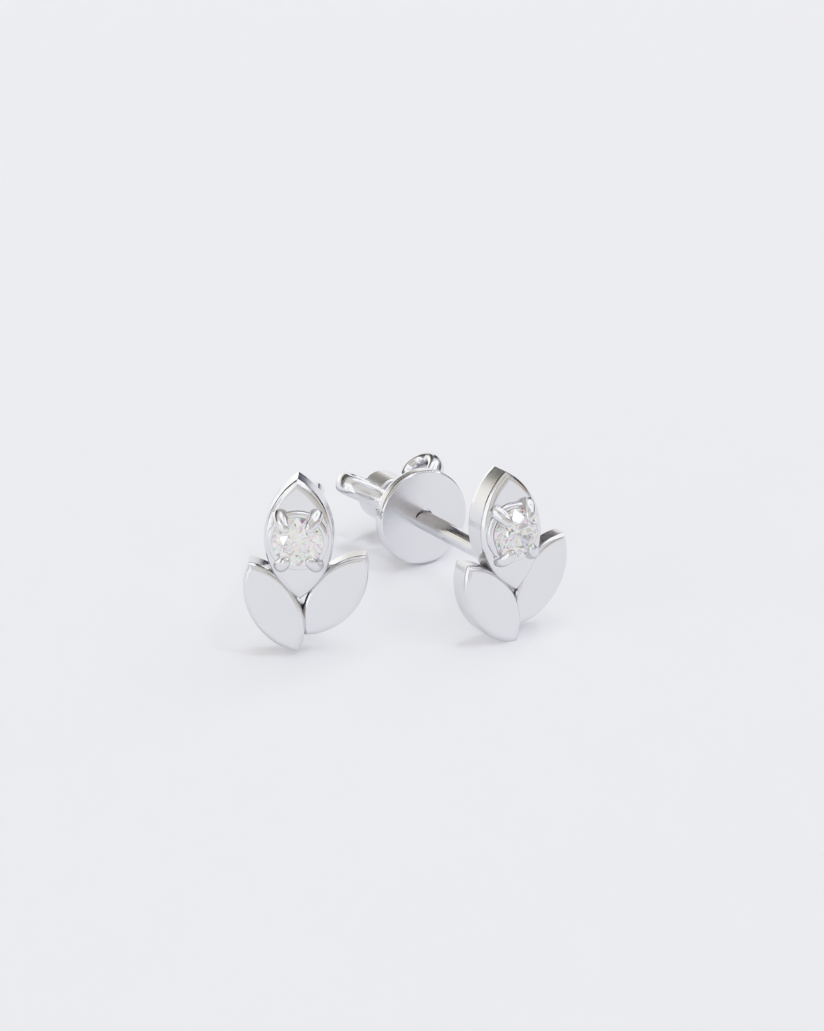 Золоті пусети для пірсингу Колоски з діамантами