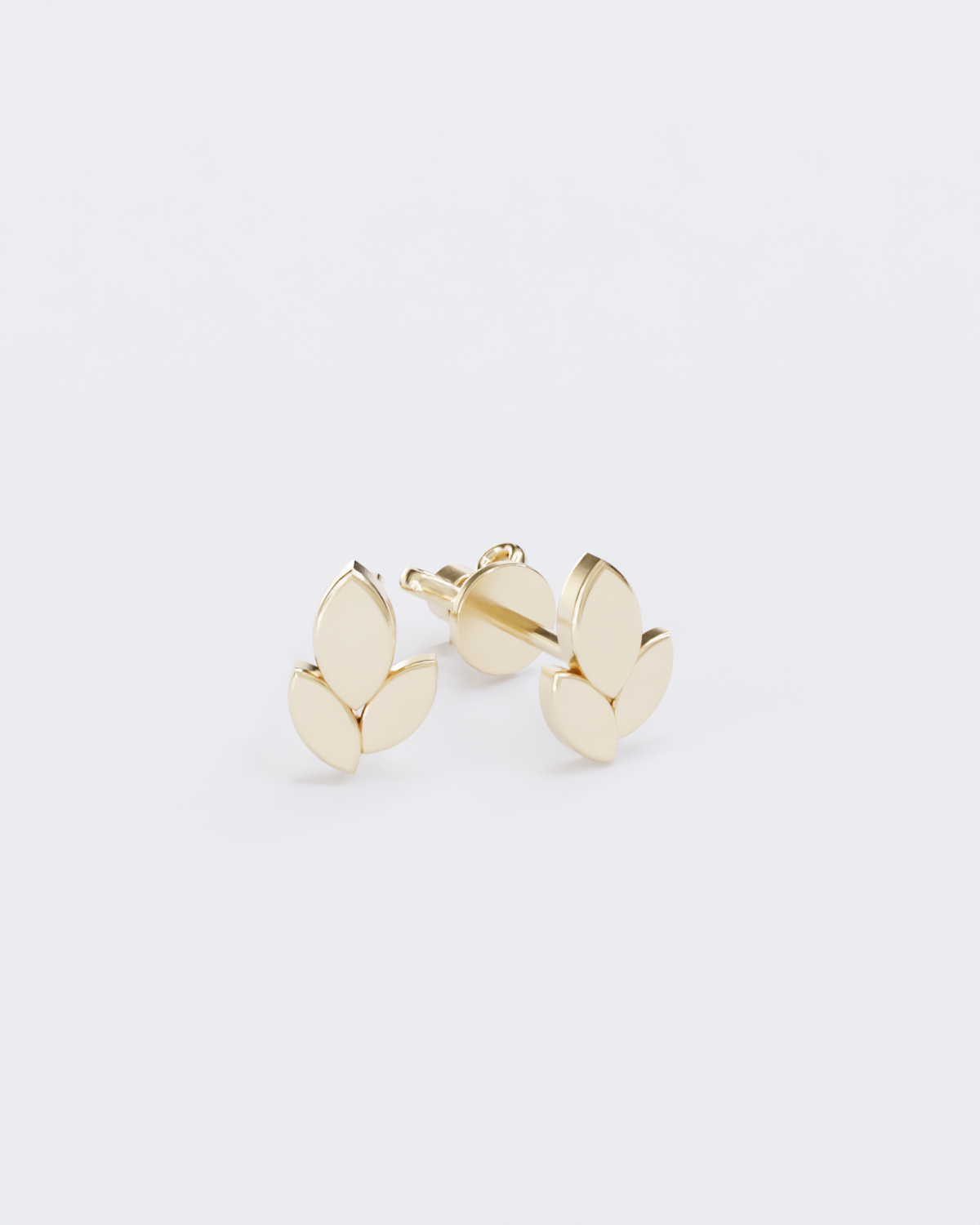 Золоті сережки-пусети для пірсингу Колоски