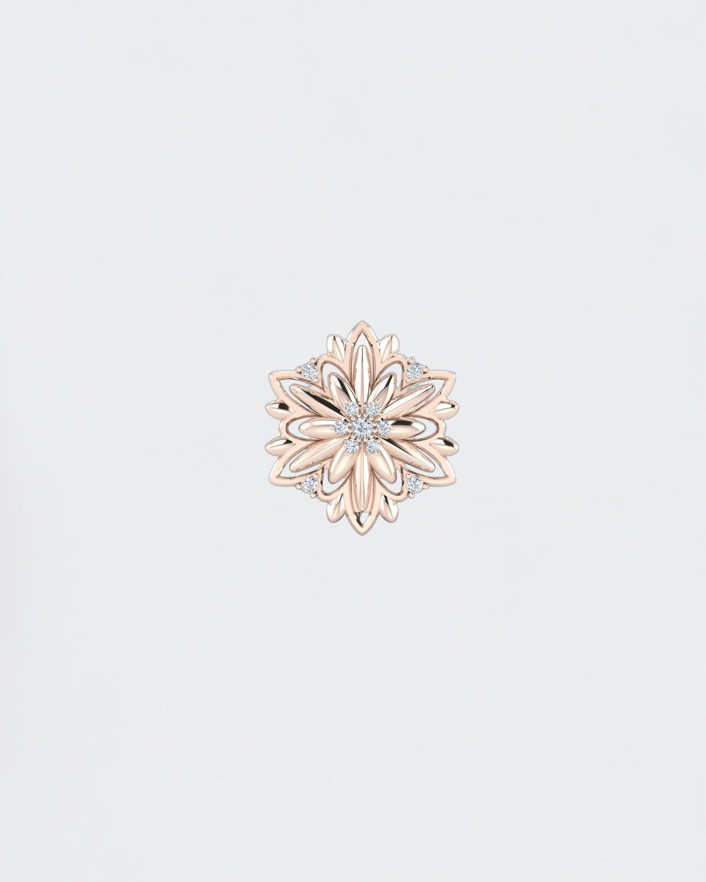 Золота брошка Едельвейс з діамантами