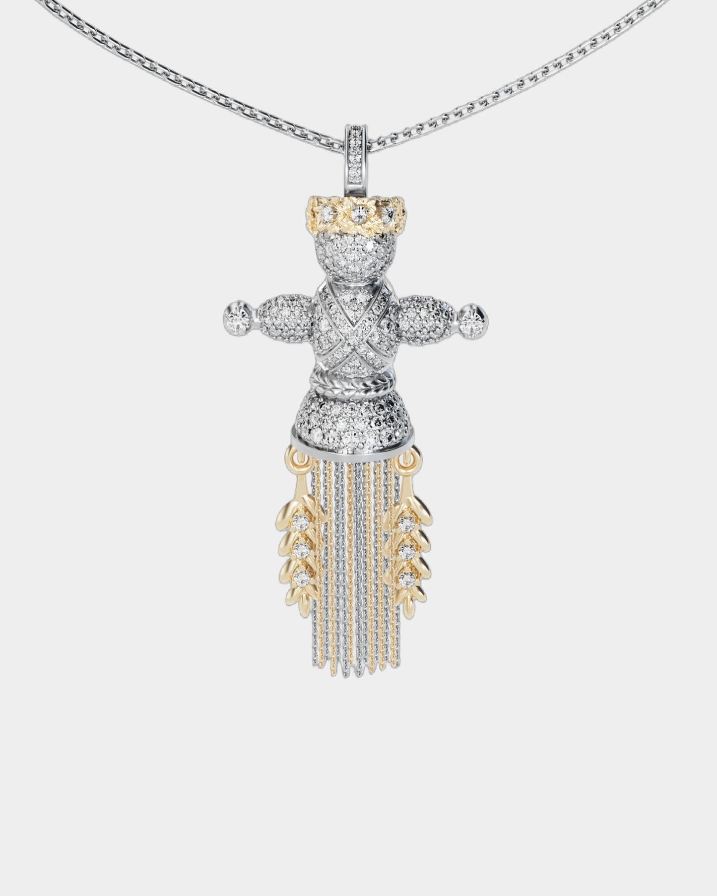 Підвіска лялька-мотанка Веснянка з діамантами