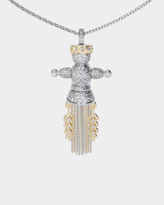 Підвіска лялька-мотанка Веснянка з діамантами