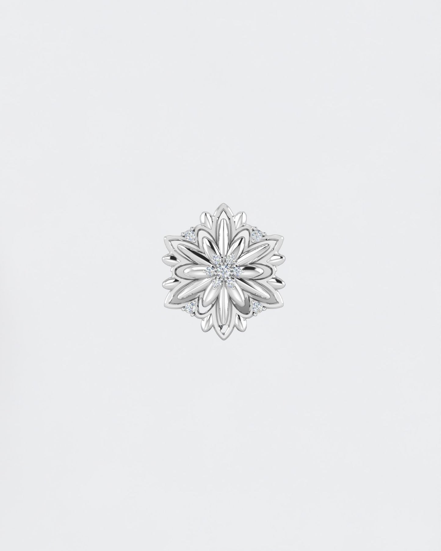 Золота брошка Едельвейс з діамантами