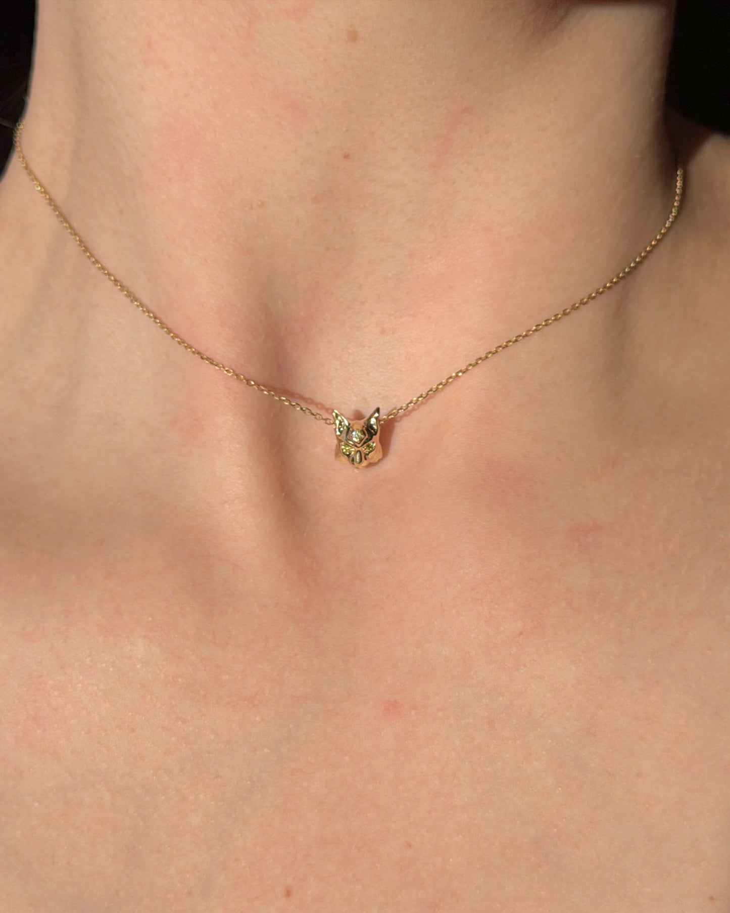 Золоте кольє Рись міні