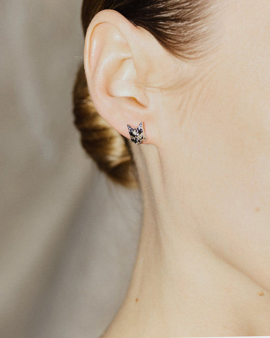 Золоті сережки Рись міні