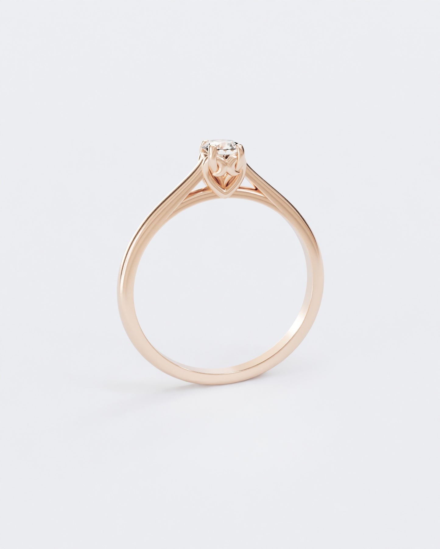 Золота Каблучка Серця з  діамантом 0,25ct.