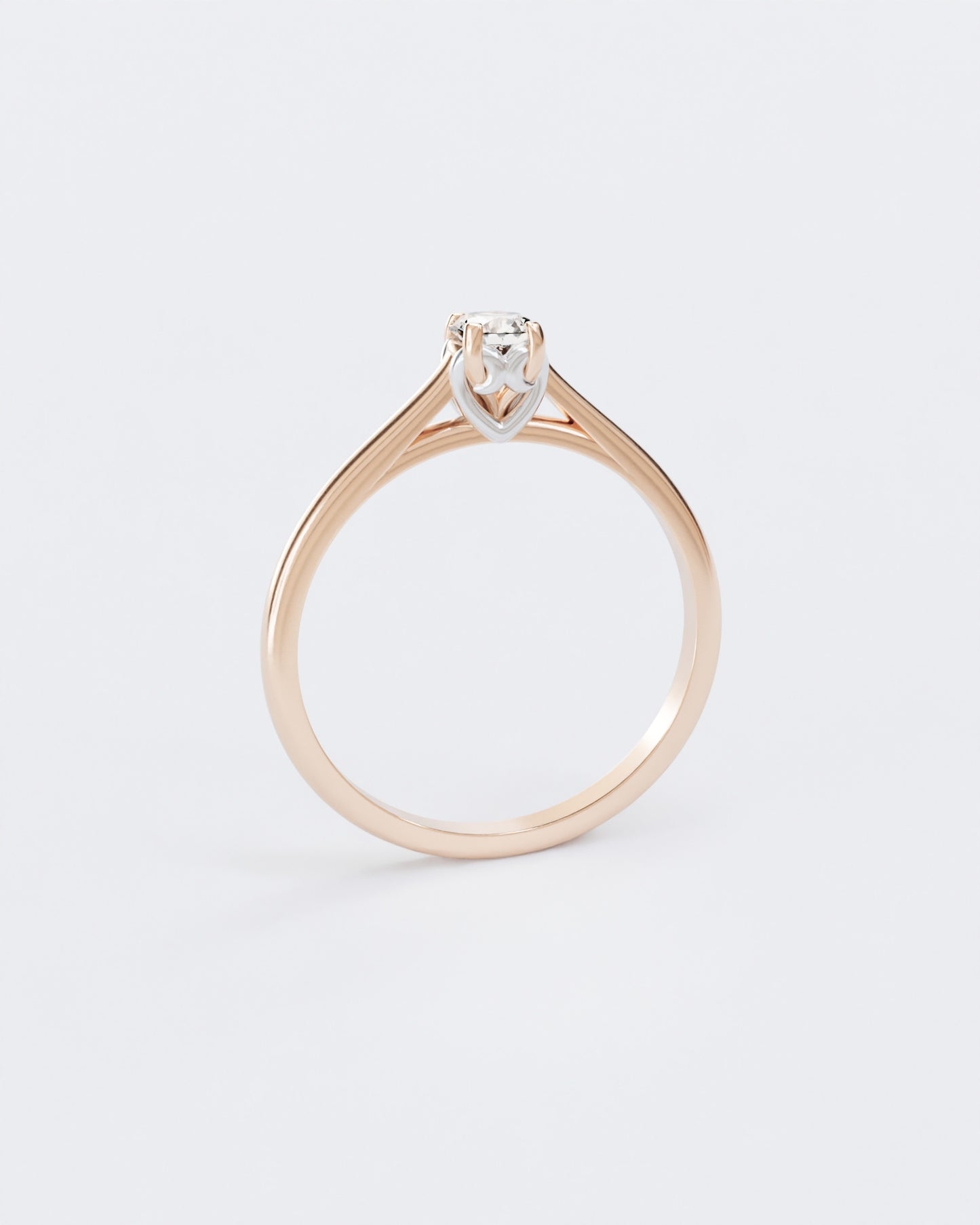 Золота Каблучка Серця з  діамантом 0,25ct.