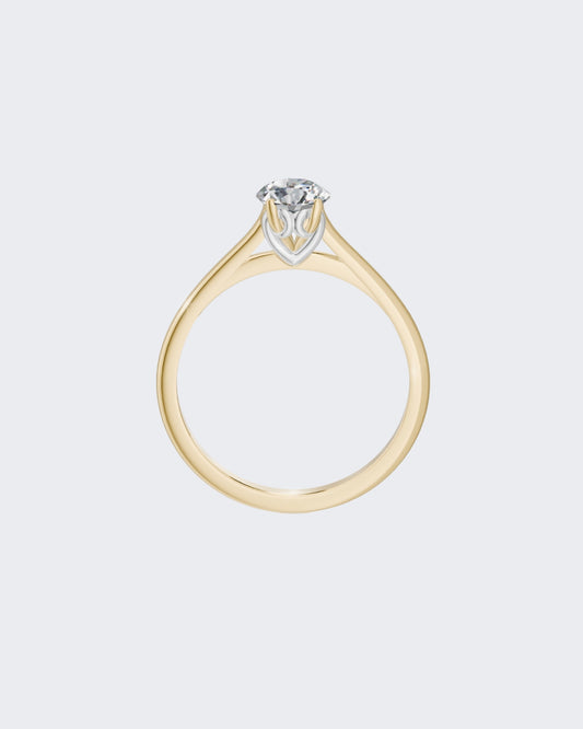 Золота Каблучка Серця з лабораторним діамантом 0,50 ct.