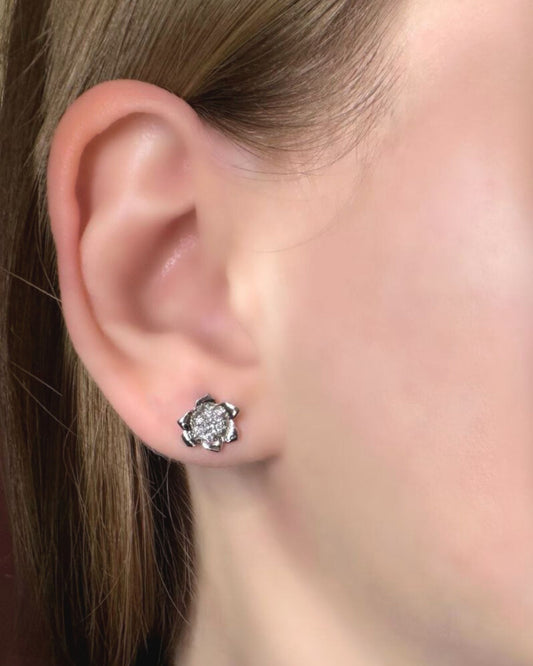 Золоті сережки-пусети Анемона міні