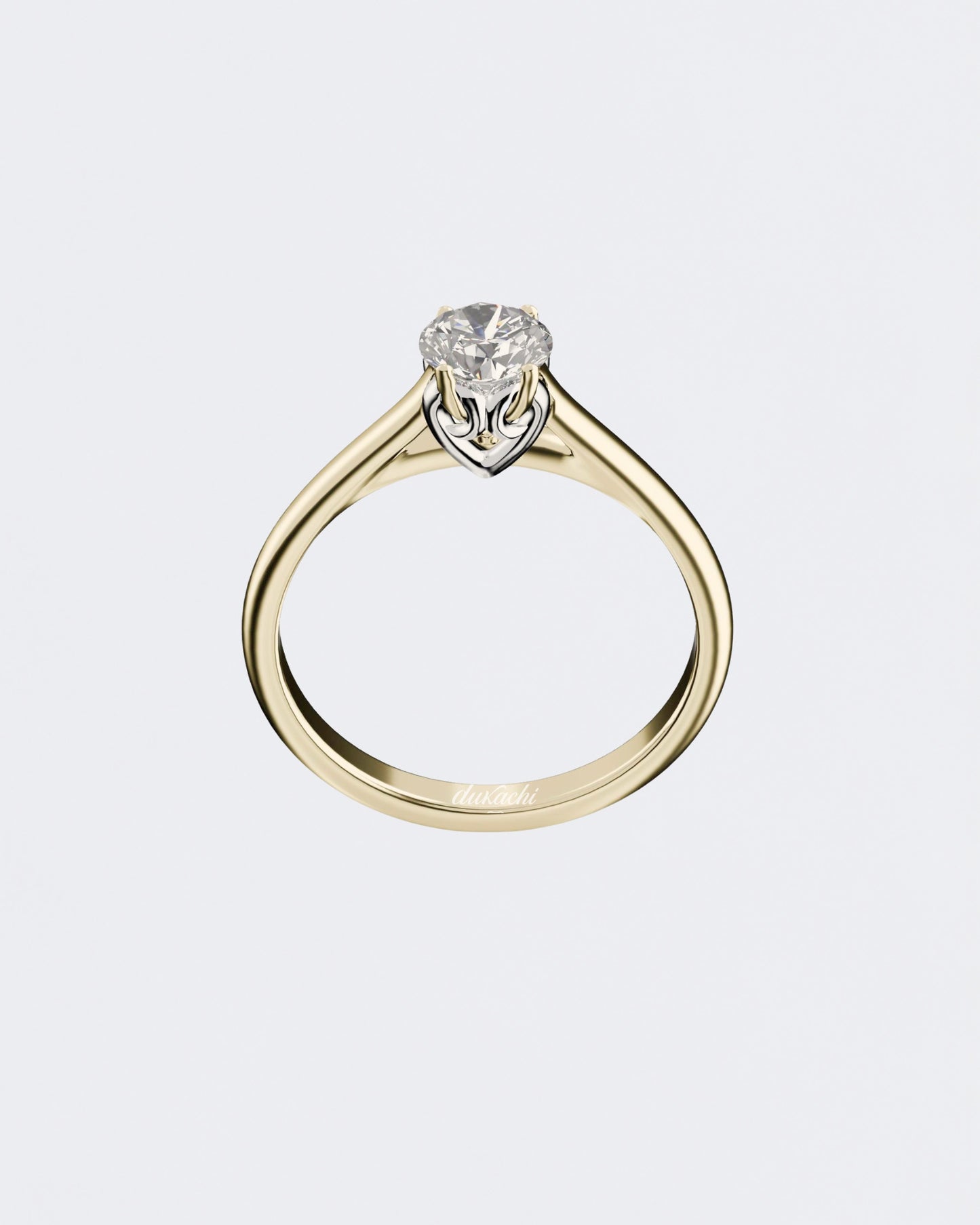 Золота Каблучка Серця з натуральним діамантом 0,50 ct.