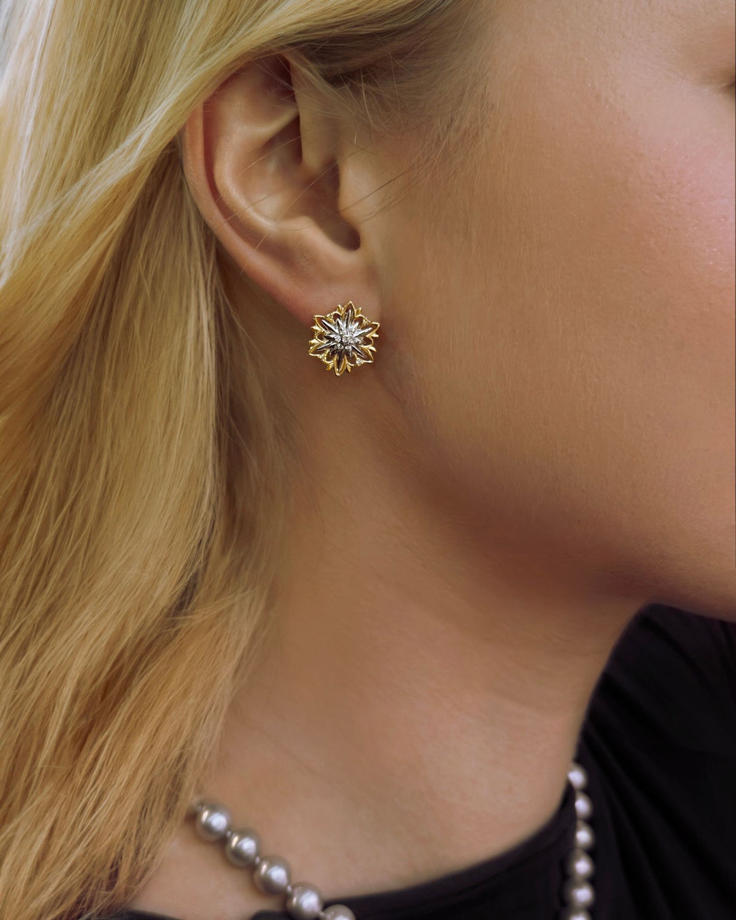 Золотий набір Едельвейс міні з діамантами