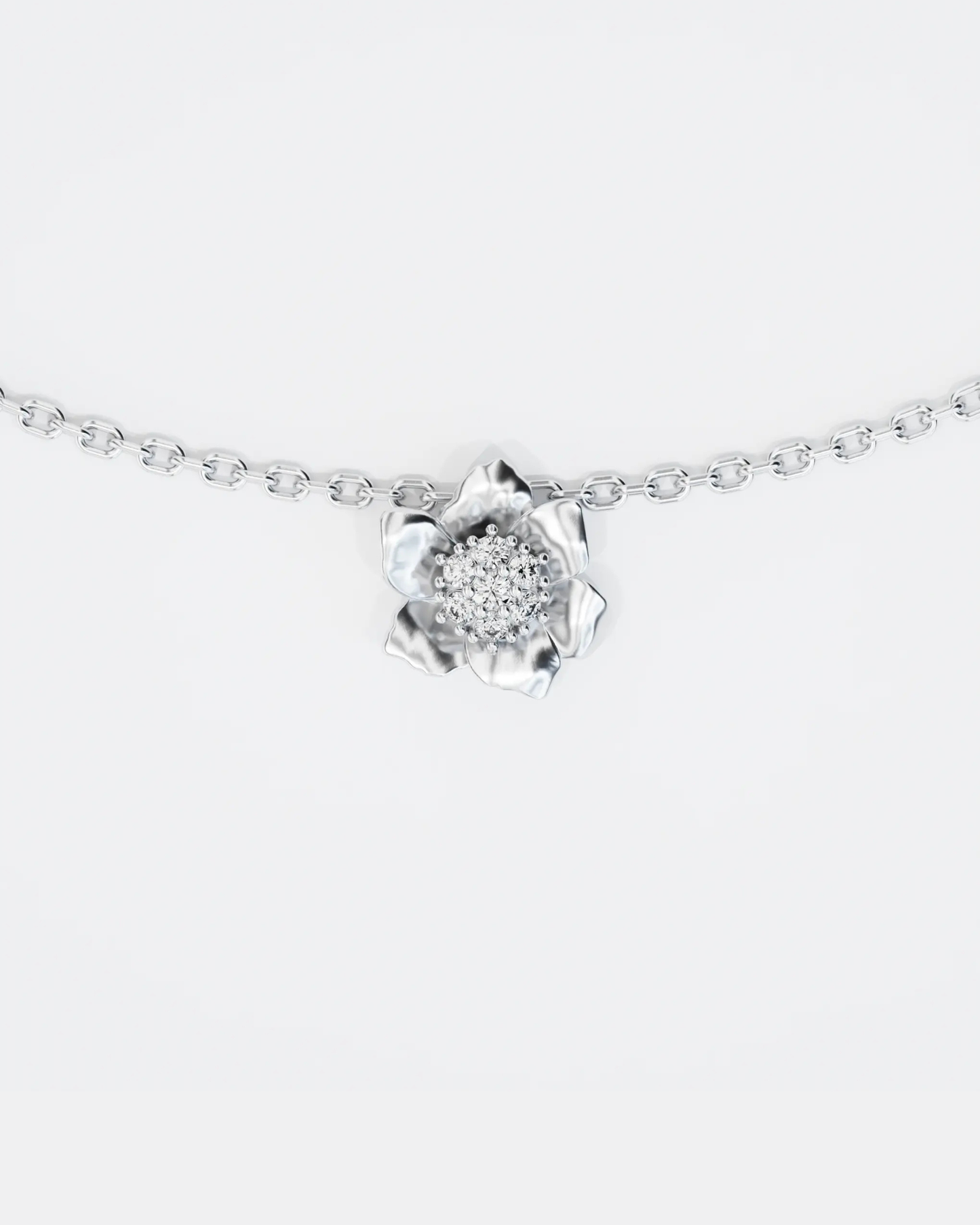 Золоте кольє Анемона міні