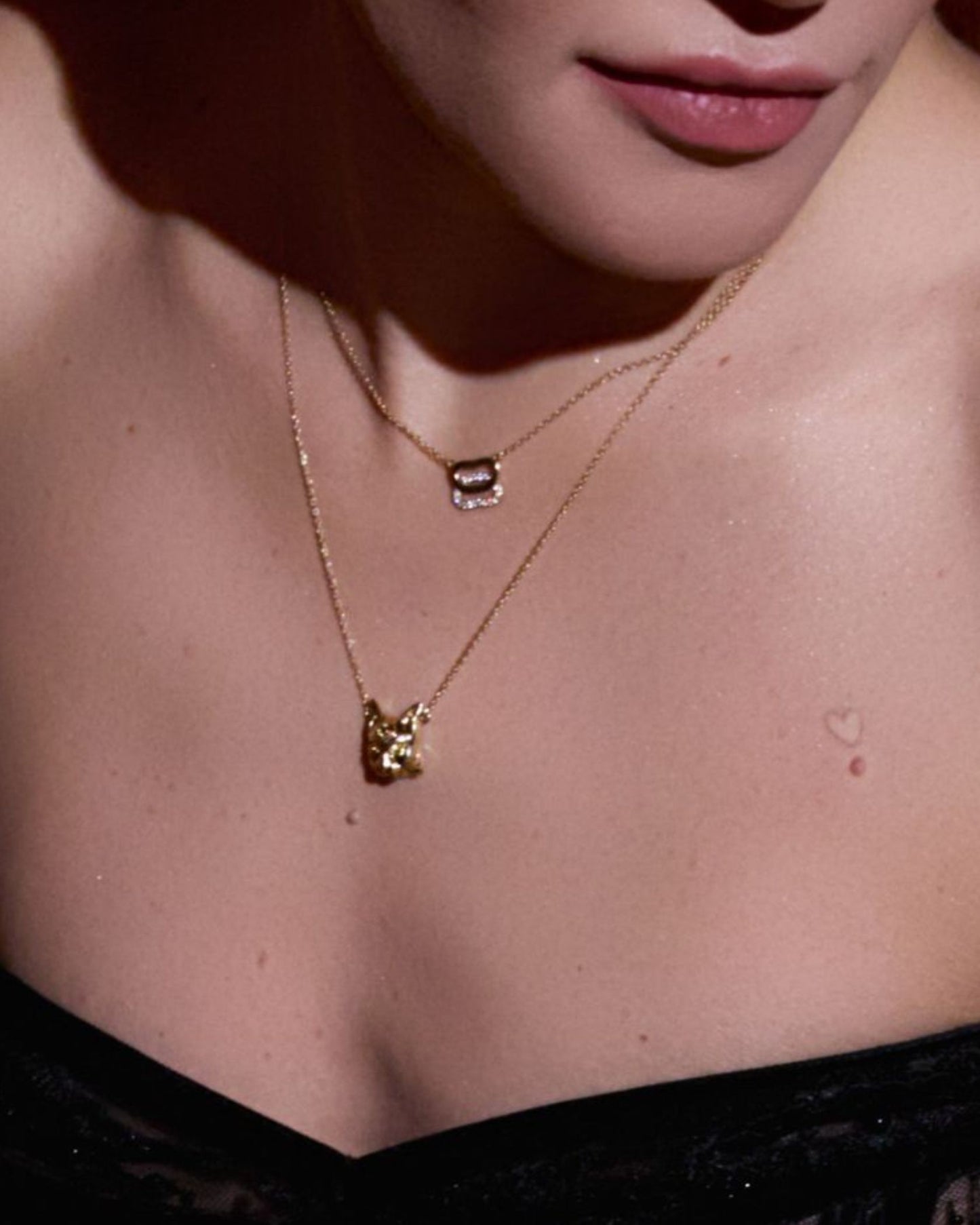 Золоте Кольє Дукач з діамантами паве