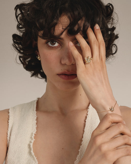 Золота каблучка Рись Toi et moi міні