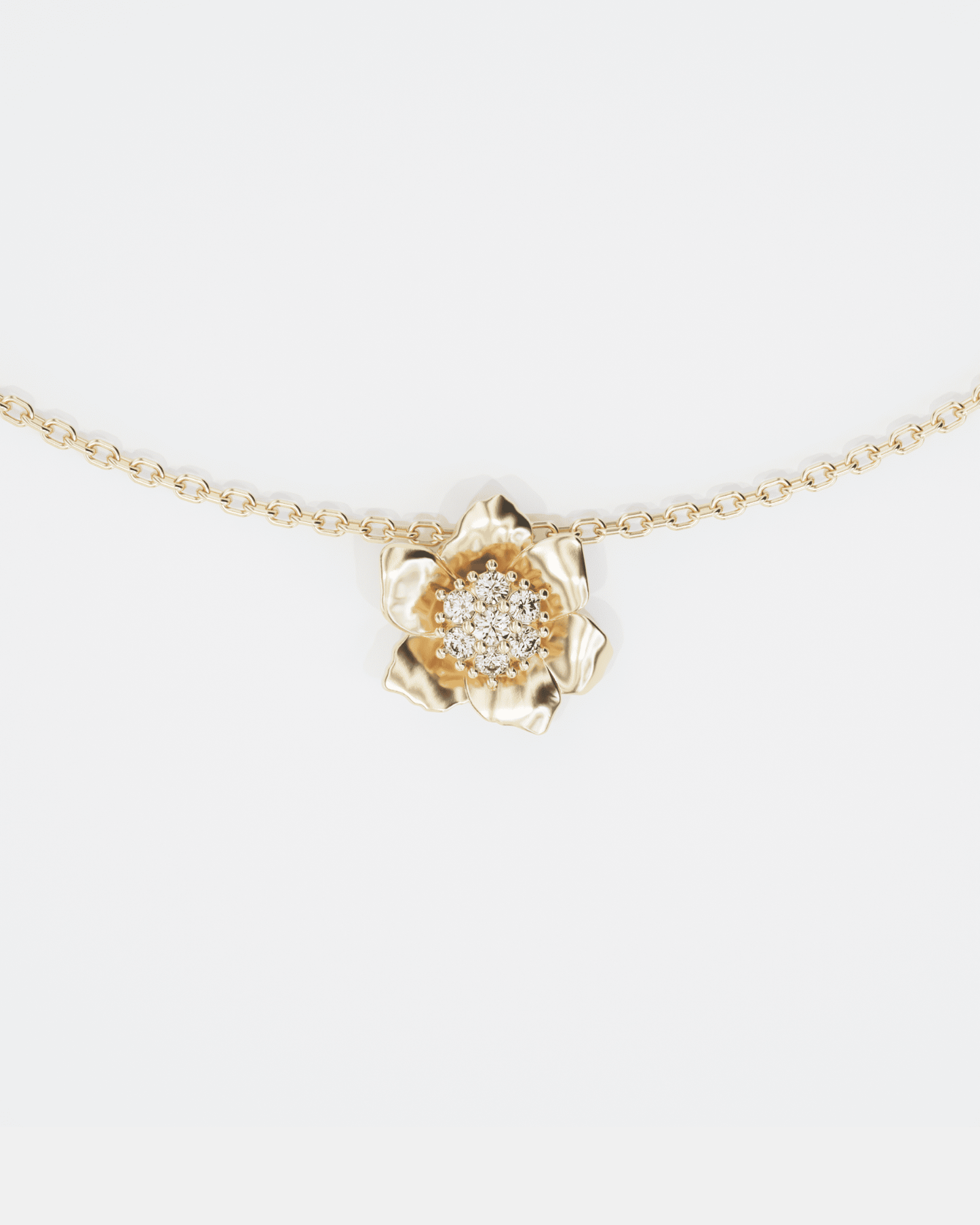 Золоте кольє Анемона міні