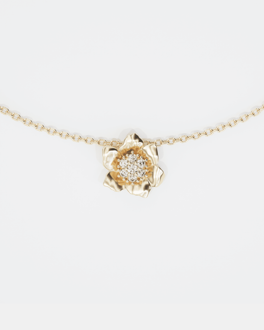 Золоте кольє Анемона міні