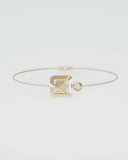 Золотий браслет ORA міні з діамантами