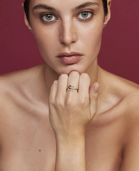 Каблучка Дукач з діамантами паве