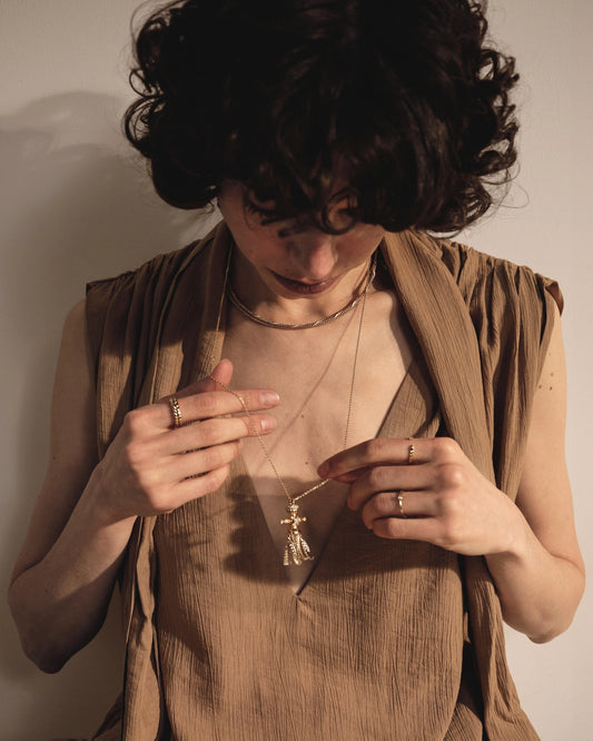 Золота Підвіска Лялька-мотанка Веснянка Комбінована