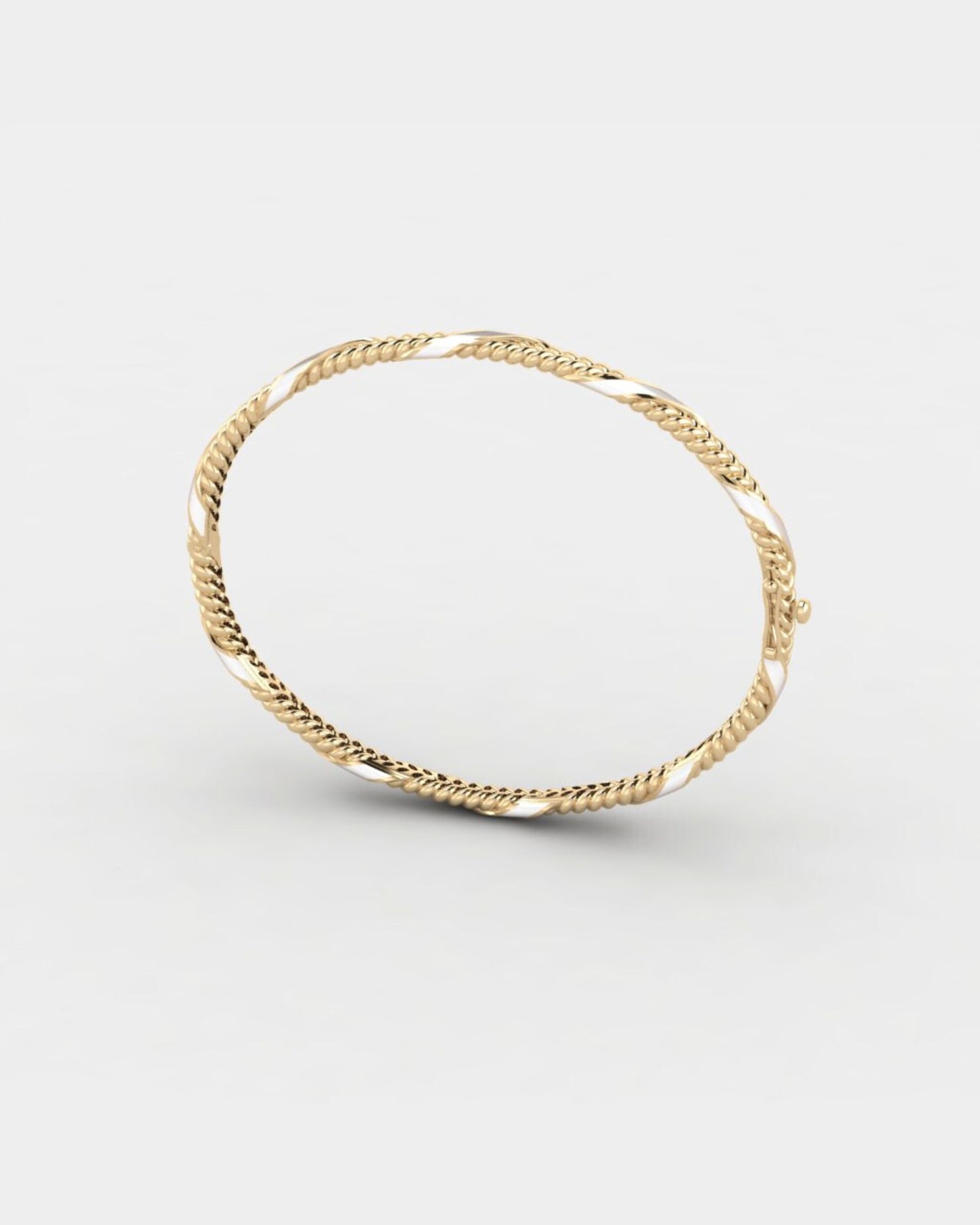 Золотий браслет Колосок з емалевою стрічкою