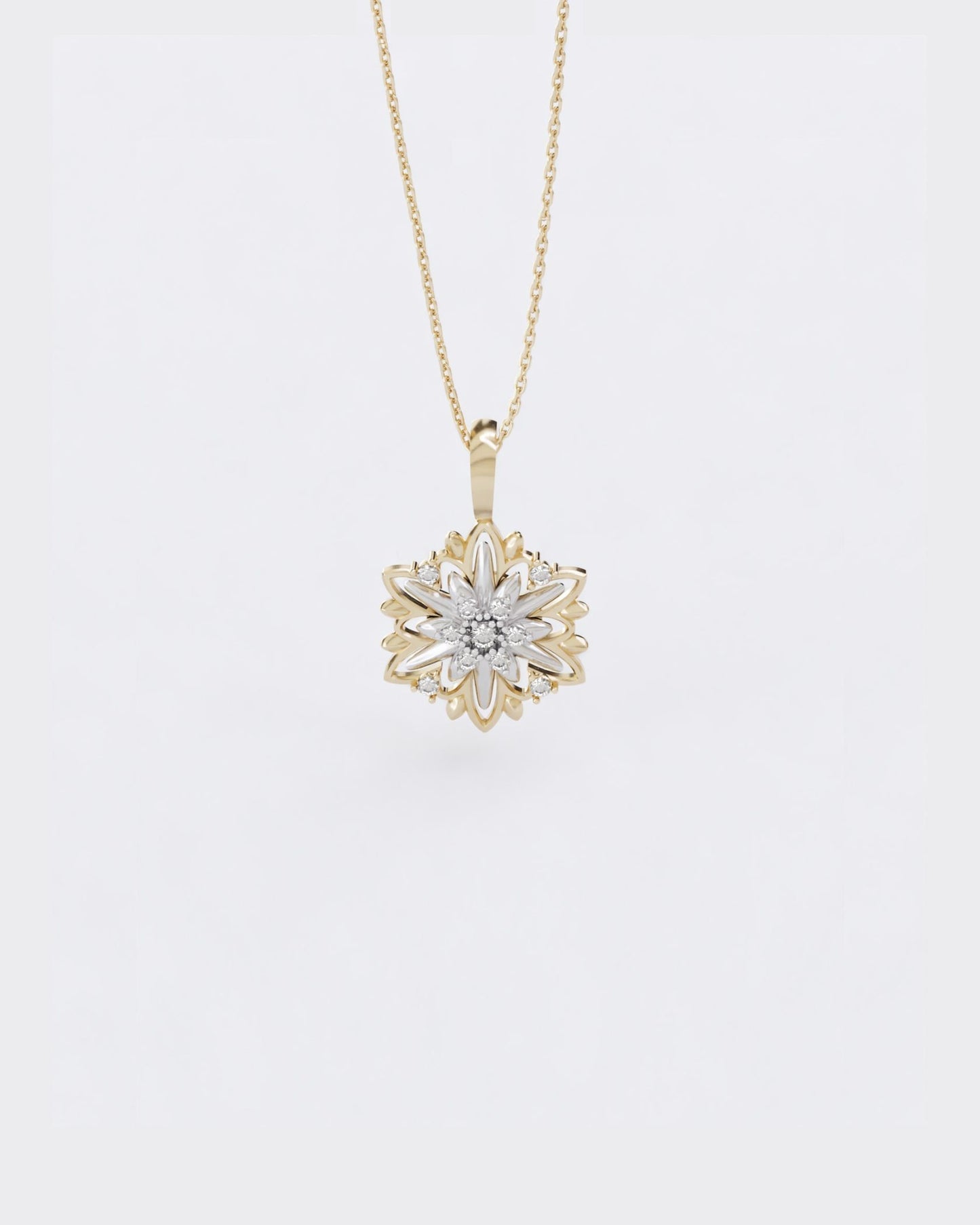 Золота Підвіска Едельвейс міні з діамантами