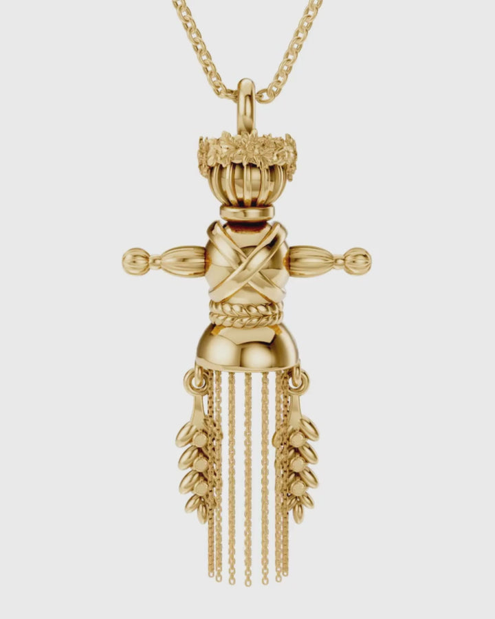 Золота Підвіска Лялька-мотанка Веснянка